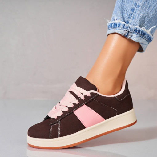 Adidași damă Piele Ecologica Intoarsa Maro Cynia - Img 3