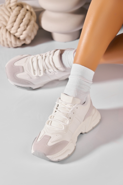 Adidași de damă Piele Ecologica Alb Azlin - Img 3