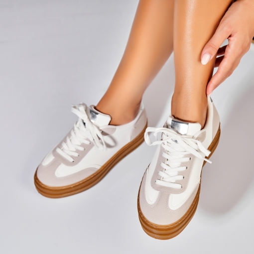 Adidași de damă Piele Ecologica Alb Subrya - Img 3