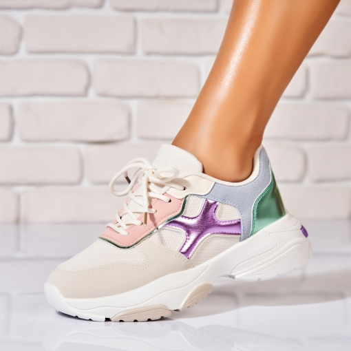 Adidași de damă Piele Ecologica Color Sabina - Img 3