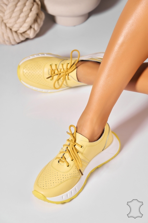 Adidasi Piele Naturala Galbeni Katana - Img 3