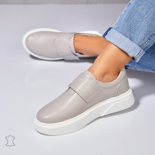 Adidasi Piele Naturala Gri Zeyda - Img 2