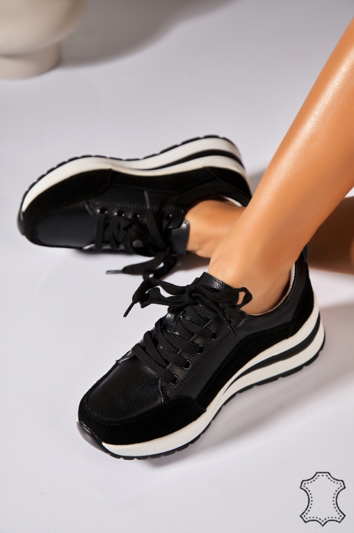 Adidasi Piele Naturala Negri Kynlei - Img 2