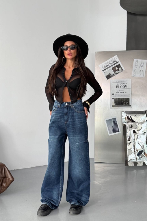 Blugi Damă Oversize Bleumarin Rabeya - Img 4