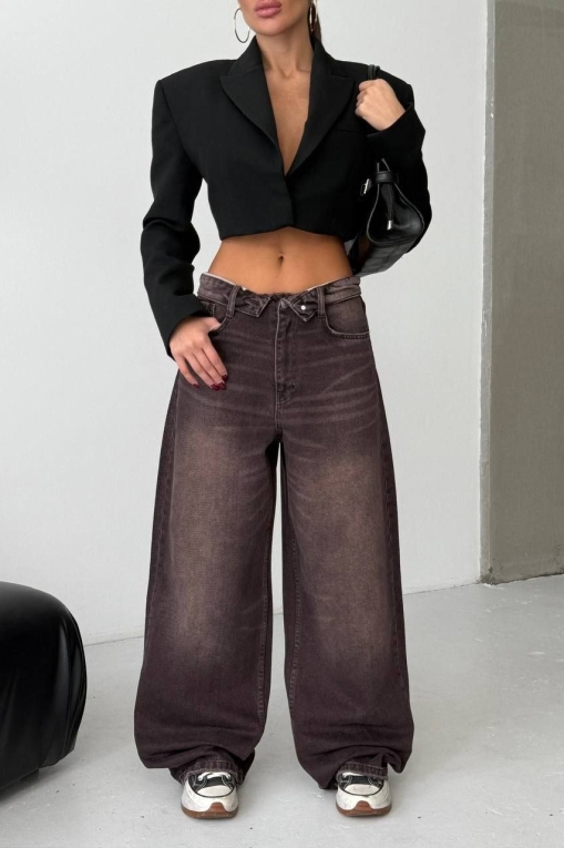 Blugi Damă Oversize Maro Harya - Img 3