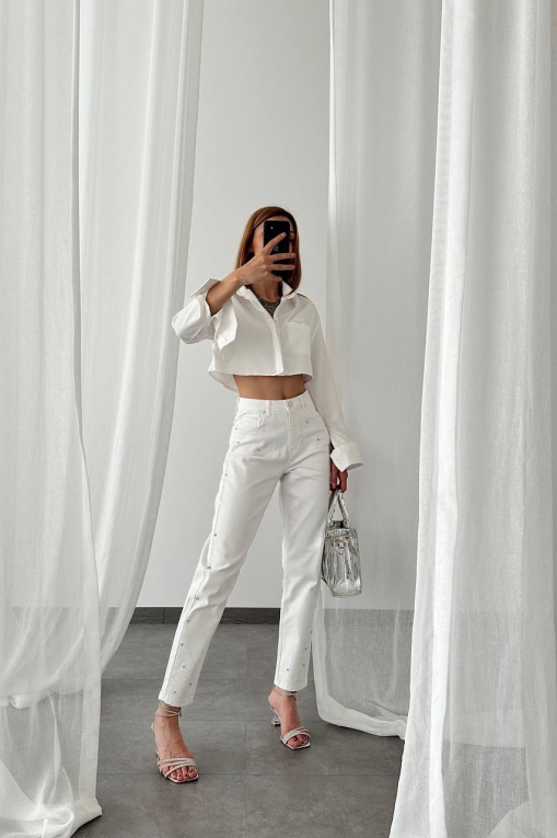 Blugi Mom Fit Albi Dania - Img 6