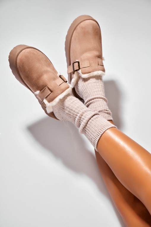 Cizme Dama Imblanite Kaki din Piele Ecologica Intoarsa Hensley - Img 2