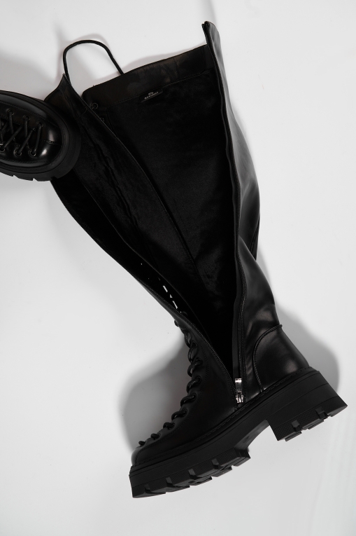 Cizme Dama Imblanite Negre din Piele Ecologica Elira - Img 4