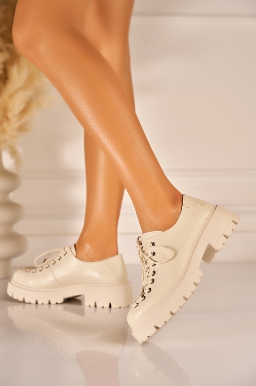 Loafers Dama Piele Ecologica Bej Sidhi - Img 3