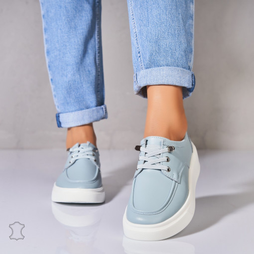 Mocasini dama Piele Naturala Albastri Kensei - Img 3