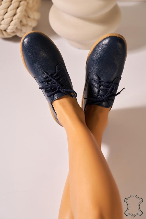 Mocasini dama Piele Naturala Bleumarin Delia - Img 2