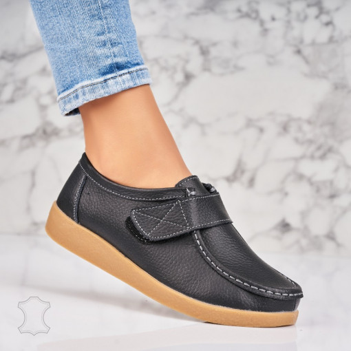 Mocasini dama Piele Naturala Negri Genesi - Img 3