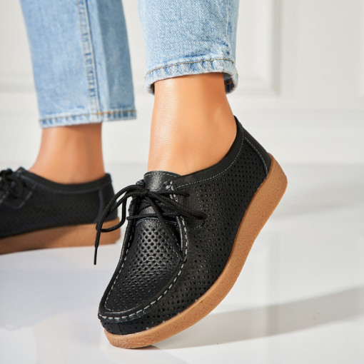 Mocasini dama Piele Naturala Negri Jyana - Img 2