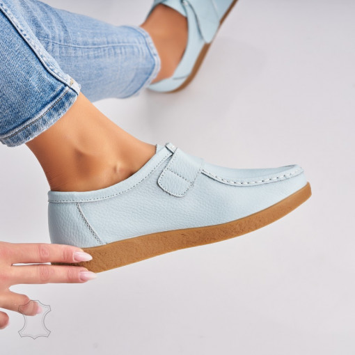 Mocasini dama Piele Naturala Turcoaz Genesi - Img 2