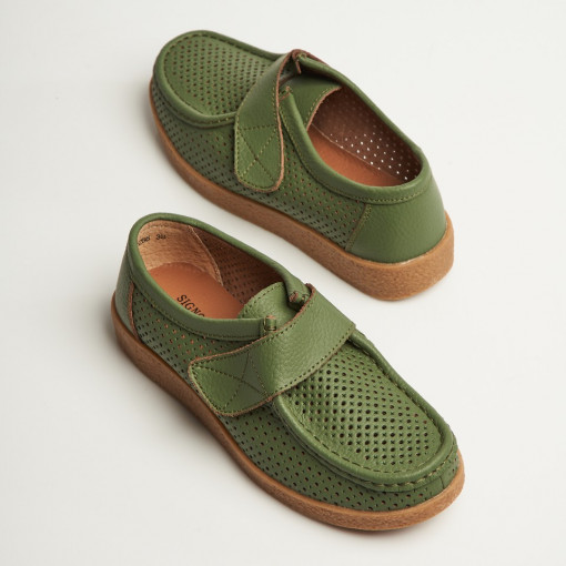 Mocasini dama Piele Naturala Verzi Takari - Img 4