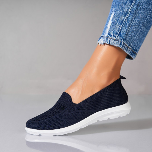 Pantofi dama casual Albastri din Textil Xiara - Img 2