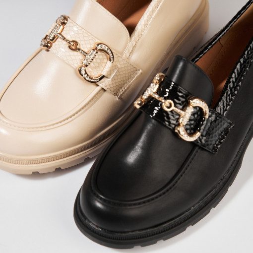 Pantofi dama casual Bej din Piele Ecologica Rylon - Img 3