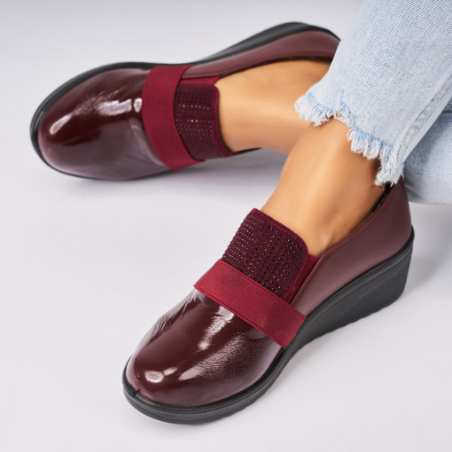 Pantofi dama casual Bordo din Piele Ecologica Daizy - Img 2