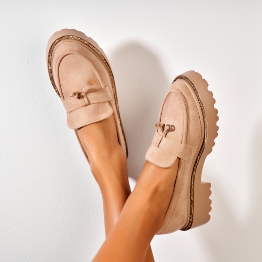 Pantofi dama casual Kaki din Piele Ecologica Intoarsa Cielle - Img 3