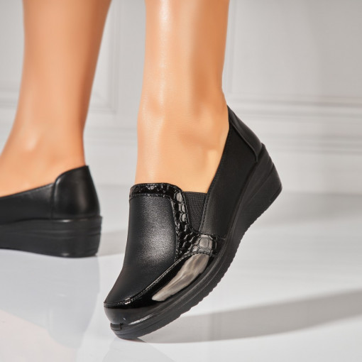 Pantofi dama casual Negri din Piele Ecologica Amilia - Img 2