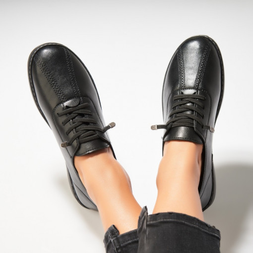 Pantofi dama casual Negri din Piele Ecologica Emmere - Img 2
