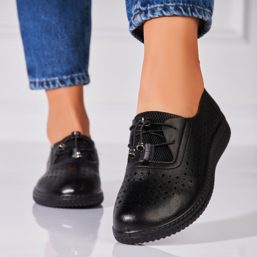 Pantofi dama casual Negri din Piele Ecologica Esai - Img 2