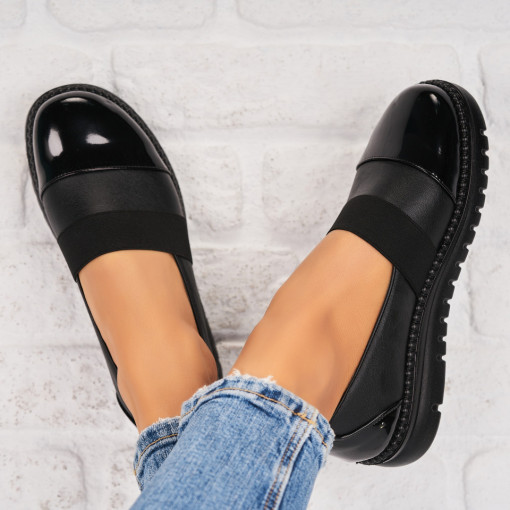 Pantofi dama casual Negri din Piele Ecologica Janelle - Img 3