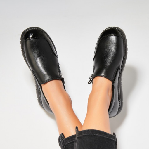 Pantofi dama casual Negri din Piele Ecologica Kaydin - Img 2