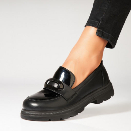 Pantofi dama casual Negri din Piele Ecologica Ruway - Img 3