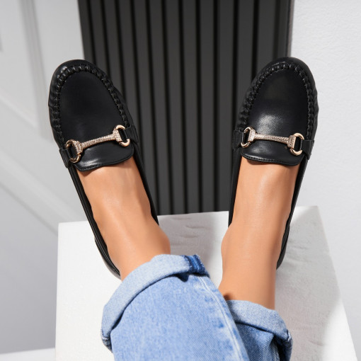 Pantofi dama casual Negri din Piele Ecologica Savio - Img 3