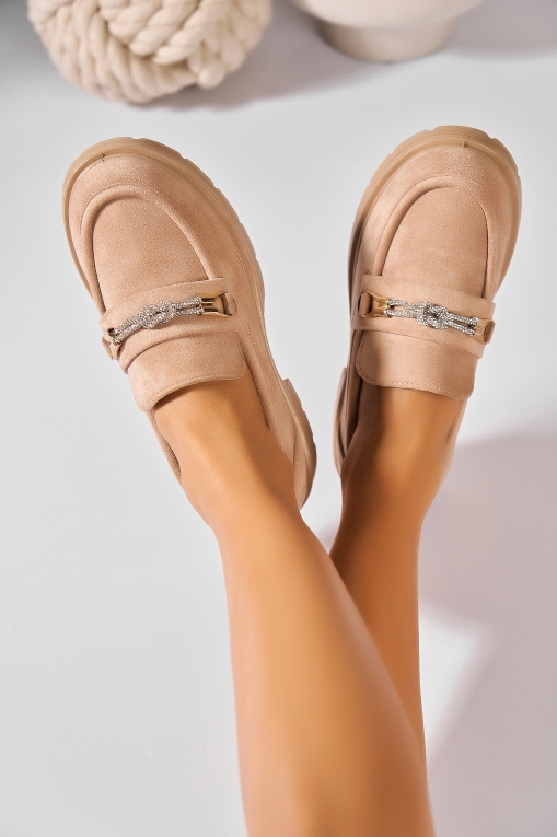 Pantofi dama casual Nude din Piele Ecologica Intoarsa Diona2 - Img 3