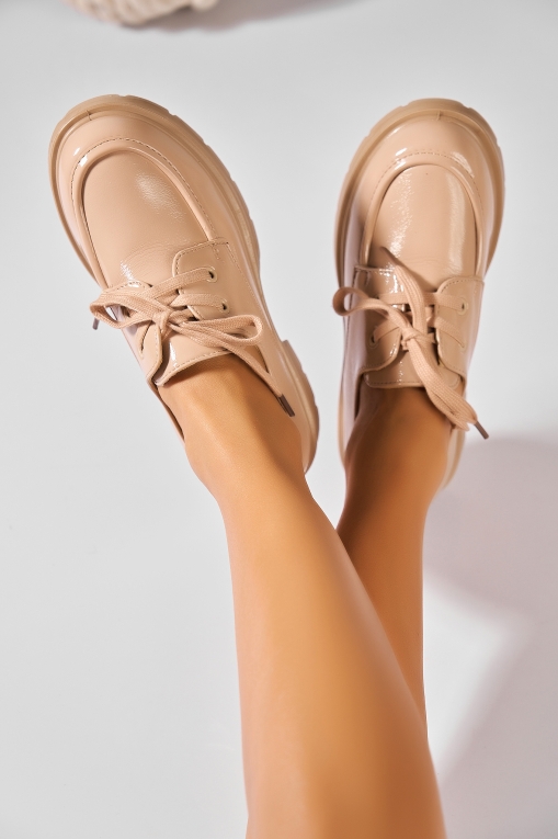 Pantofi dama casual Nude din Piele Ecologica Lacuita Dalina3 - Img 4