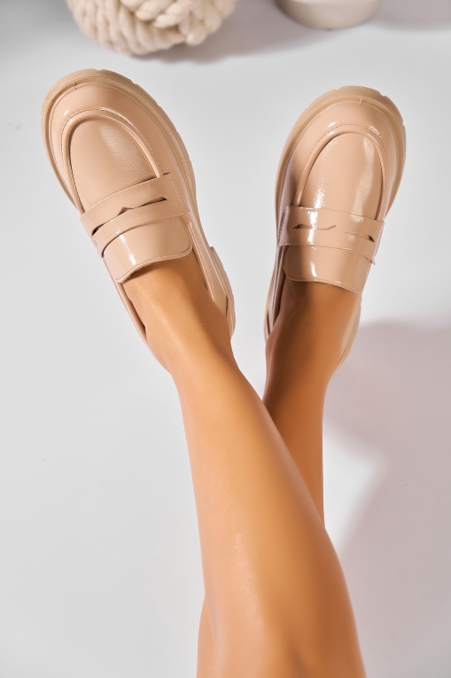 Pantofi dama casual Nude din Piele Ecologica Lacuita Seena3 - Img 2