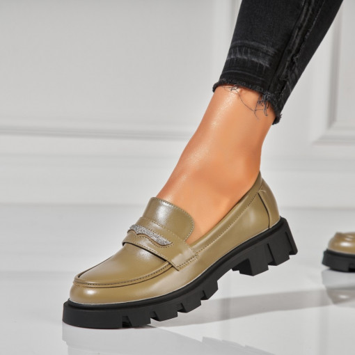 Pantofi dama casual Verzi din Piele Ecologica Demi - Img 3