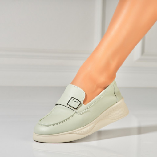Pantofi dama casual Verzi din Piele Ecologica Phoebe - Img 3