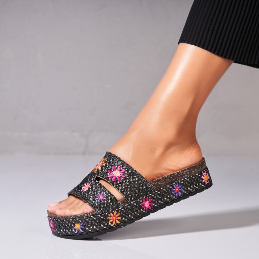 Papuci/Slapi Negri din Textil Mayuka - Img 2