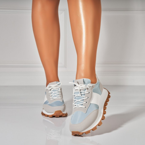 Adidasi Dama Gri din Piele Ecologica Muskan - Img 3