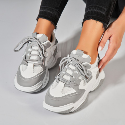 Adidasi Dama Gri din Piele Ecologica Ruth - Img 3