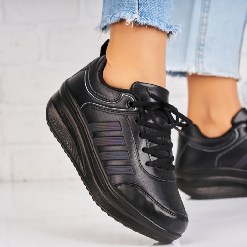 Adidasi Dama Negri din Piele Ecologica Ochuwa - Img 3