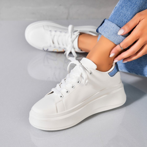 Adidași damă Piele Ecologica Alb Lynsey - Img 3