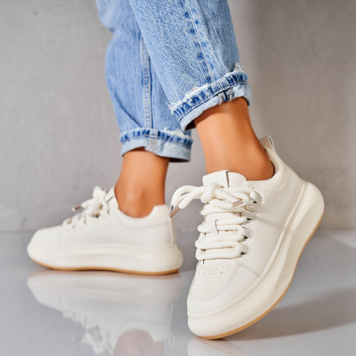 Adidași damă Piele Ecologica Crem Ineza - Img 3