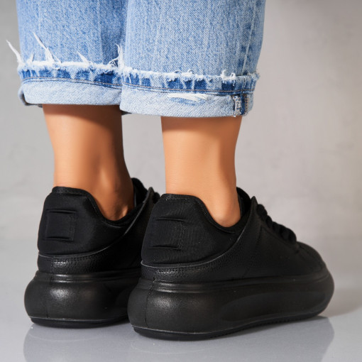 Adidași damă Piele Ecologica Negru Sekai - Img 2