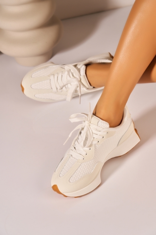 Adidași de damă Albi din Piele Ecologica Zemyra - Img 2