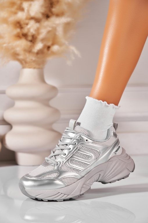 Adidași de damă Piele Ecologica Argintiu Daisha - Img 2