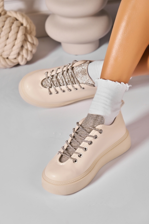Adidași de damă Piele Ecologica Bej Nhyla - Img 2