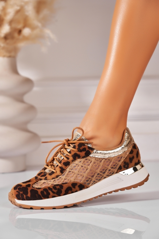 Adidași de damă Piele Ecologica Intoarsa Animal Print Talyn - Img 2