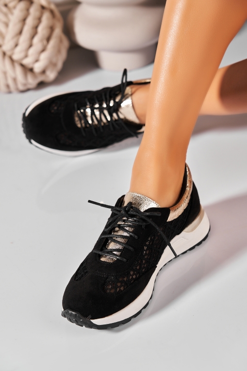 Adidași de damă Piele Ecologica Intoarsa Negru Talyn - Img 2