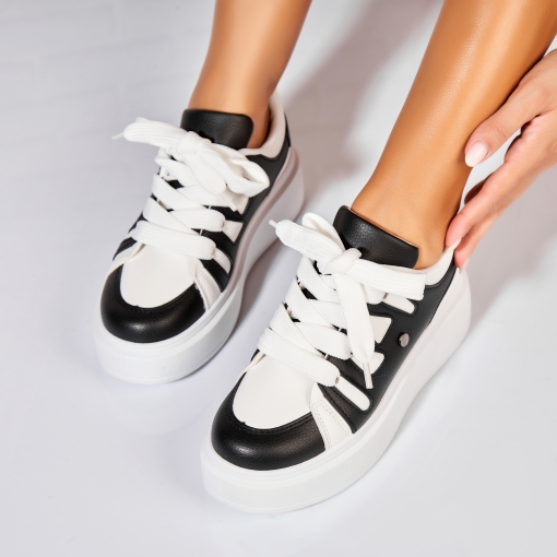 Adidași de damă Piele Ecologica Negru Adara - Img 2