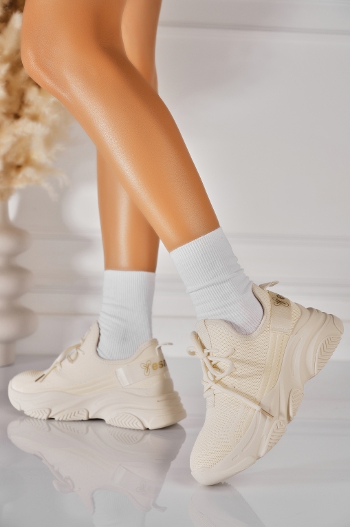 Adidași de damă Textil Bej Vonnie - Img 2