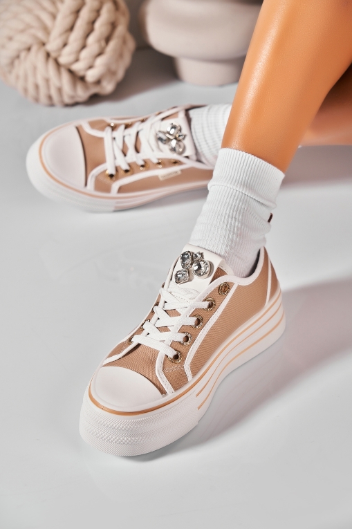 Adidași de damă Textil Kaki Deisy - Img 3